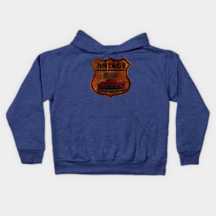 Vintage Car Road sign Rustic Kids Hoodie